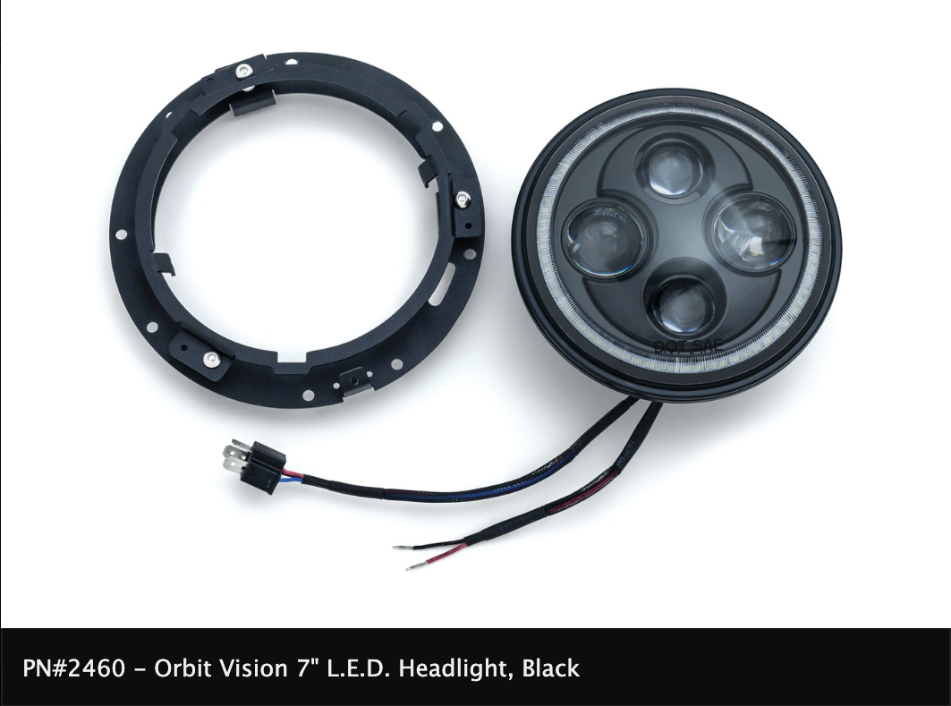 Orbit Vision 7" L.E.D. Headlight with White Halo