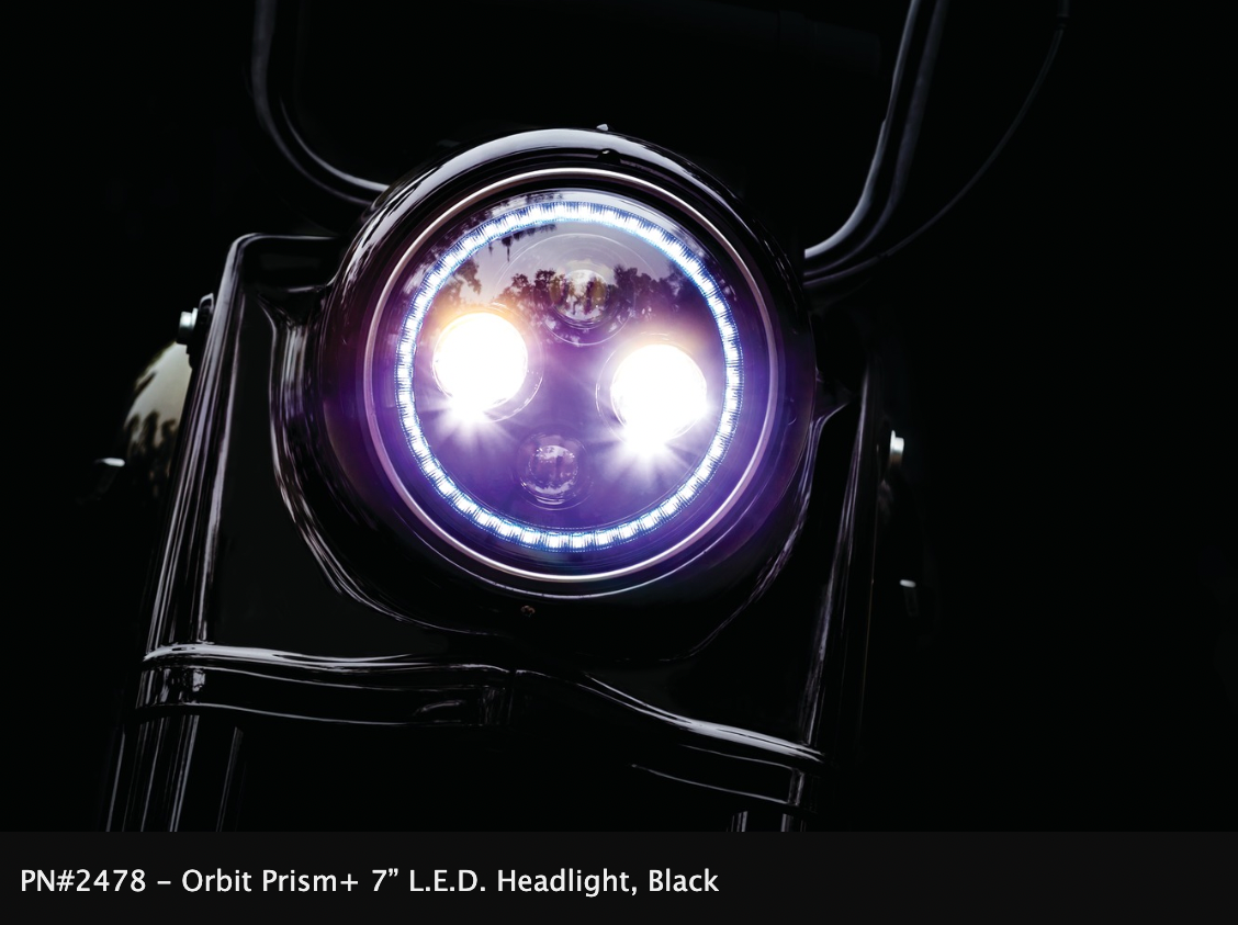 Orbit Prism+ 7" L.E.D. Headlight with Bluetooth Controlled Multi-Color Halo