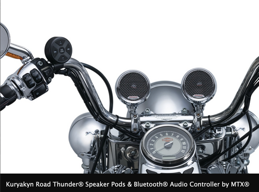 Kuryakyn Road Thunder® Speaker Pods & Bluetooth® Audio Controller by MTX®