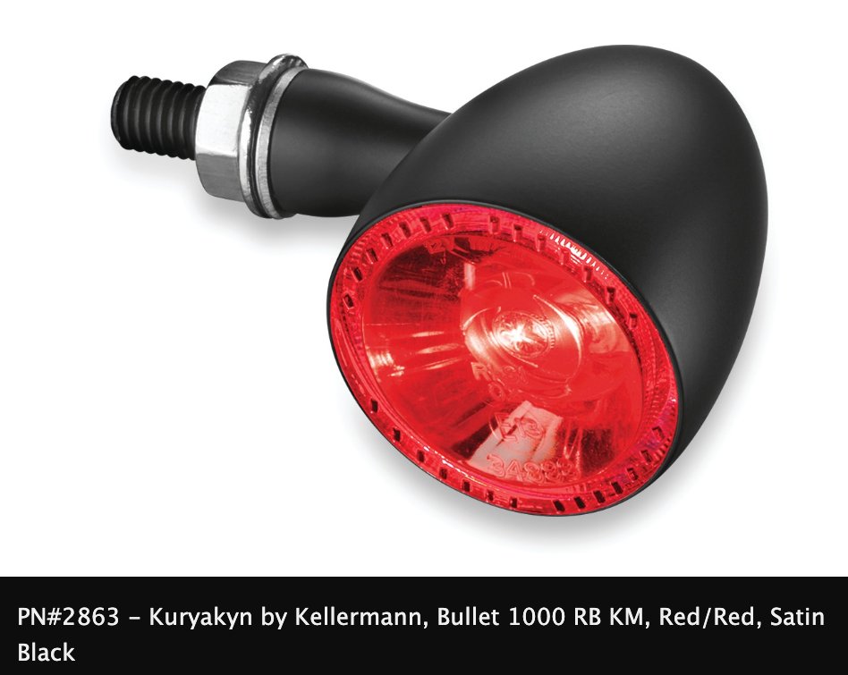 Kuryakyn by Kellermann Atto DF Red/Red/Amber Satin Black