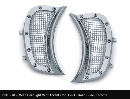 Mesh Headlight Vent Accents for Road Glide