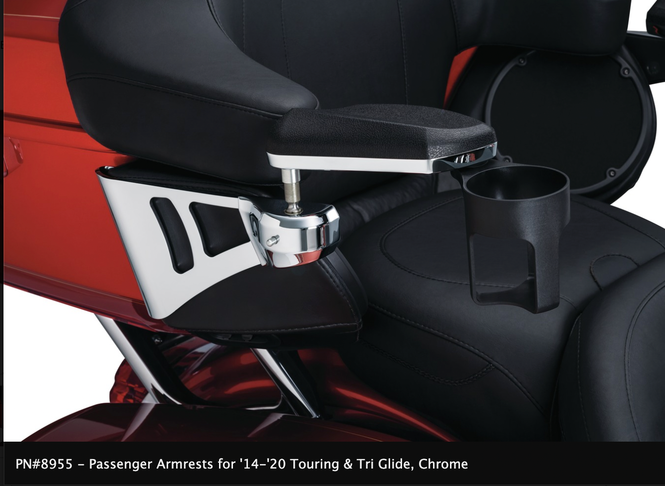 Passenger Armrests For '14-'21 Touring and Tri Glide