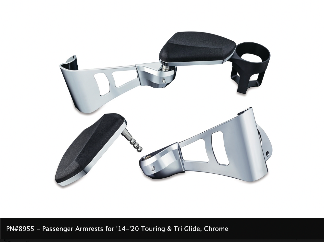 Passenger Armrests For '14-'21 Touring and Tri Glide