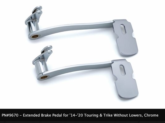 Extended Brake Pedals for '14-'21 Touring and Trike Models