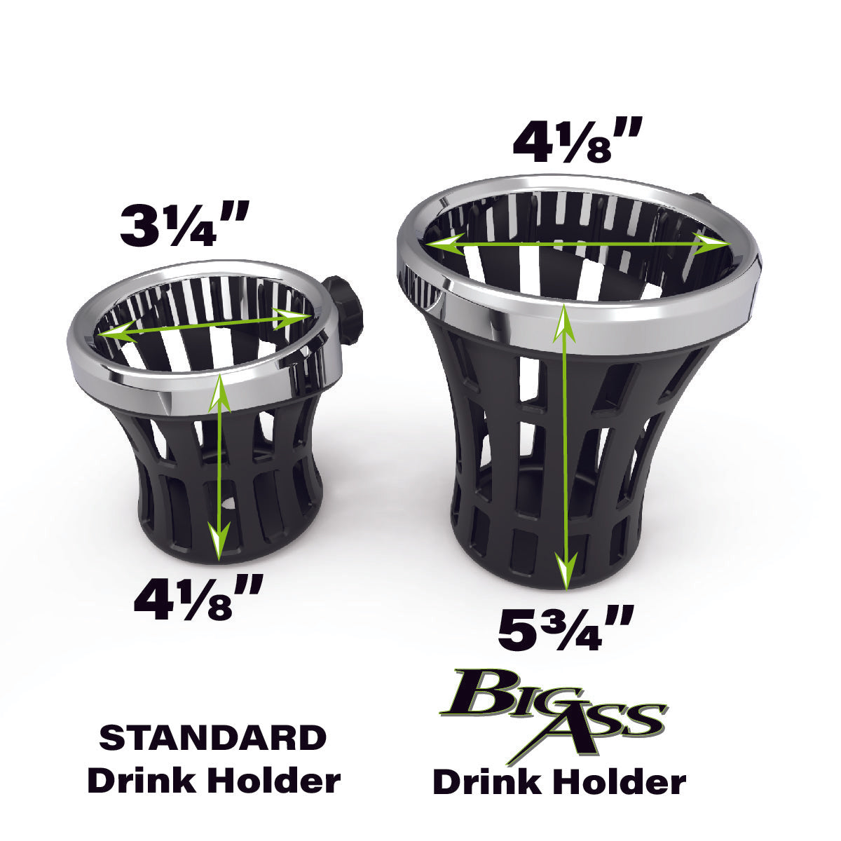 Big Ass Drink Holder with 7/8" & 1" or 1-1/4" Aluminum Clamp Mount