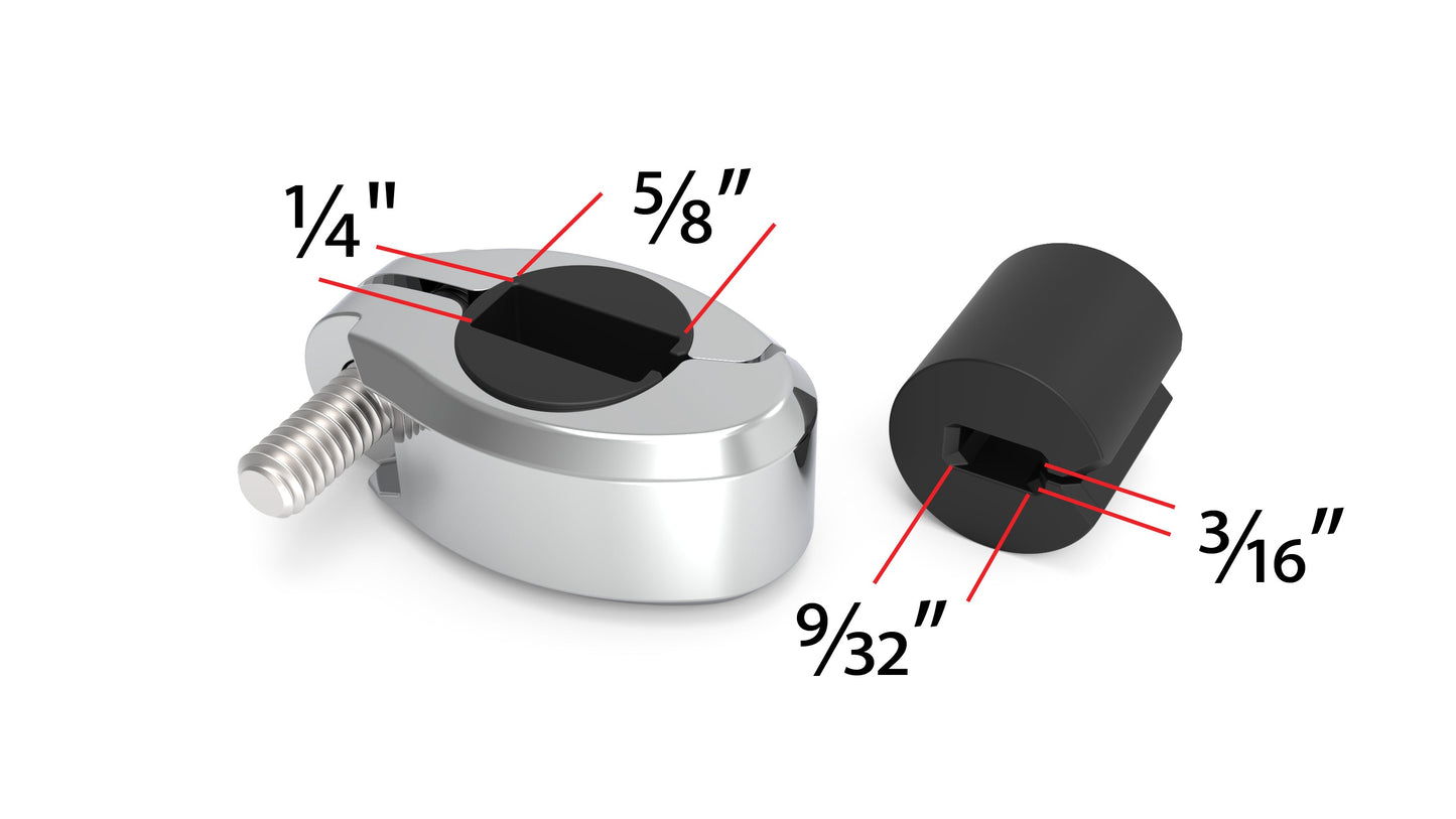 Chrome 3/4" Hingeless Clamp for Flat Luggage Rack or 3/4" Tube